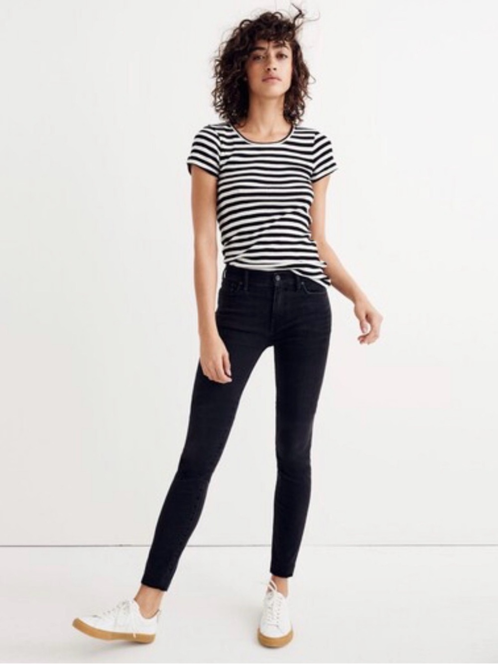 Madewell Black/Dark Gray 9” High-Rise Skinny Jeans - Women